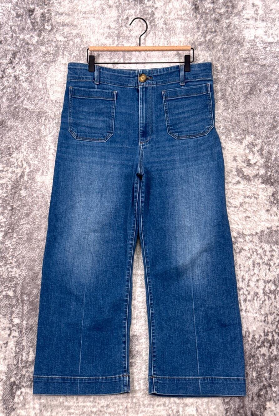 Maeve The Colette Jeans 33 Womens Anthropologie High Rise Wide Leg Cropped